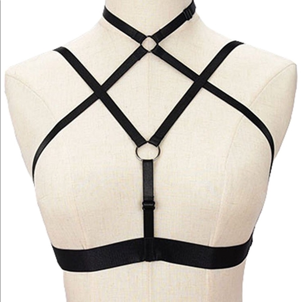 Harness Elastic Cupless Cage Bra Hollow Out Strapp - Picture 3 of 3